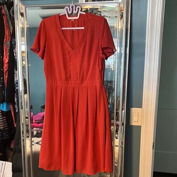 DE Collection orange/red Midi Dress - Picture 1 of 4